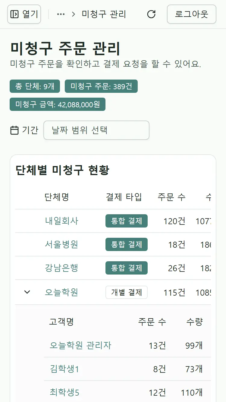 미청구 현황